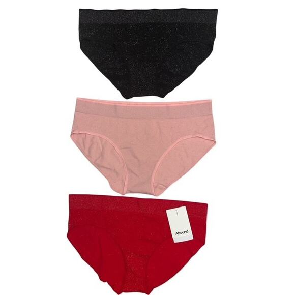 Nordstrom Abound Hipster Panties size Small 3pack Sparkle Glitter Red Pink Black - Picture 1 of 5